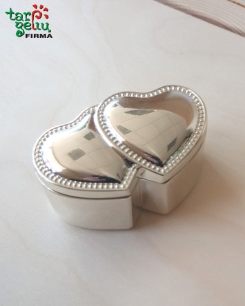 Dėžutė žiedams "Dvi širdelės"