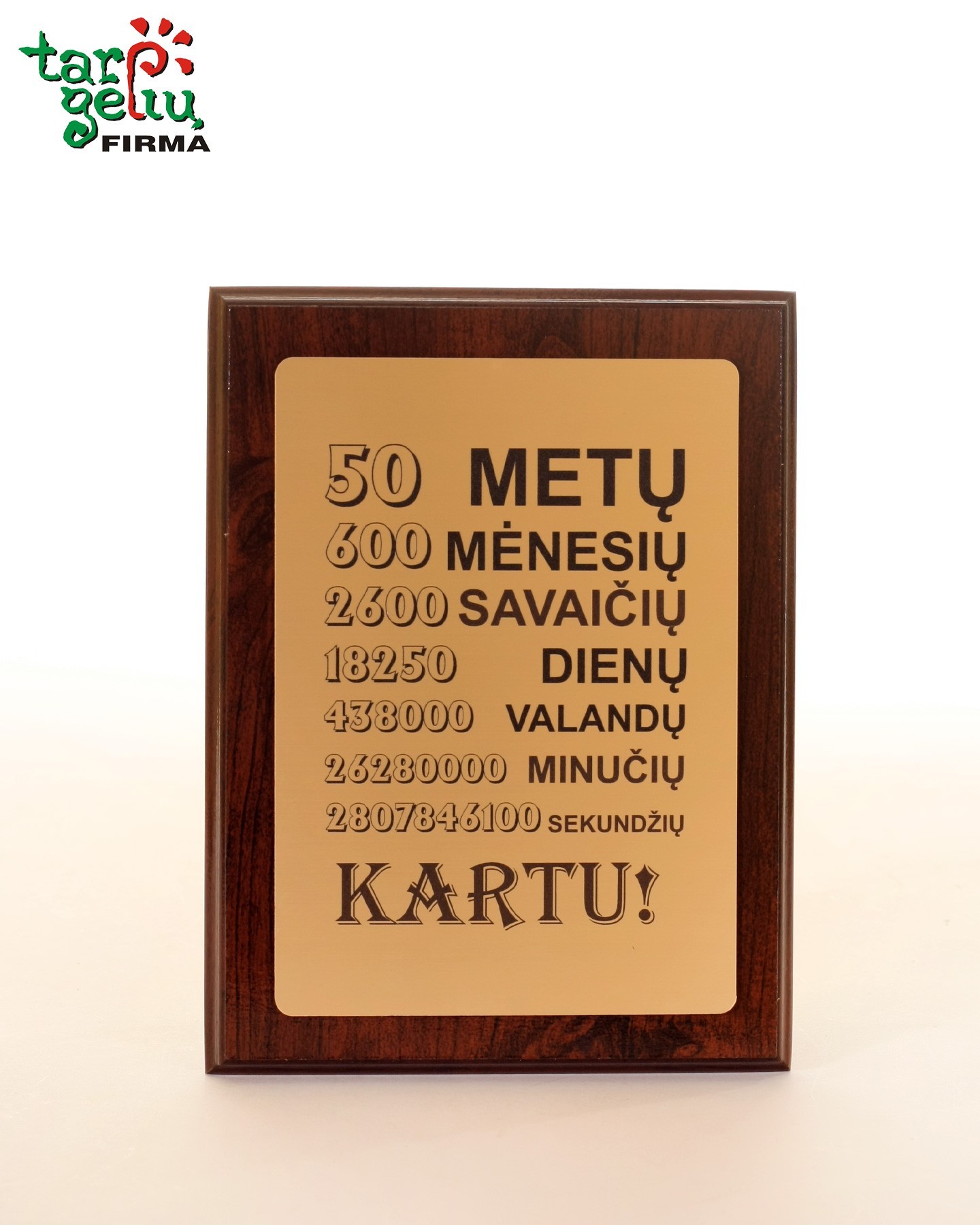 Plaketė "50 metų kartu"