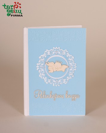 Dekoruota krikštynų palinkėjimų knyga