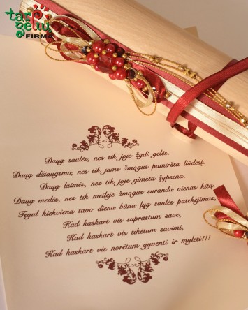 Sveikinimas-pinigų vokelis jubiliejaus proga