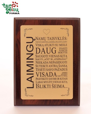 Plaketė "Laimingų namų...